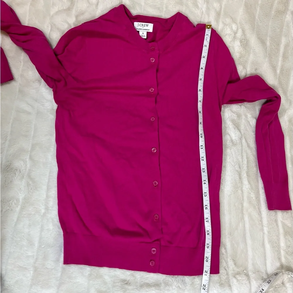 J. Crew Dark Pink XS/S Button Office Preppy Light Cardigan Work Spring Fall Slim